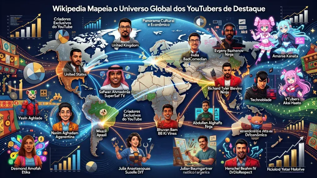 Wikipedia Mapeia o Universo Global dos YouTubers de Destaque